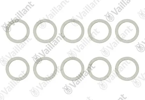 Vaillant Dichtungsringe, in einem Set von zehn, mit einem runden, flachen Design für die Verwendung in Heizungs- oder Sanitärinstallationen.